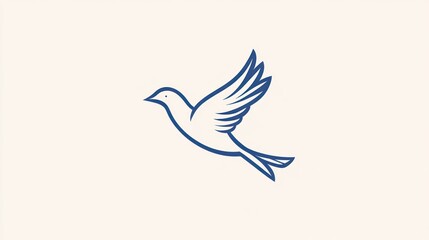 Simple Line Drawing of a Bird in Flight Against a Plain Background. Possible Use Logo, Icon, or Graphic Design Element
