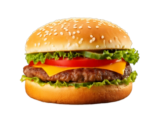 Cheeseburger on transparent background
