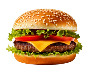 Cheeseburger on transparent background
