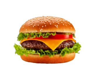 Cheeseburger on transparent background
