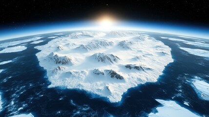 Fototapeta premium Greenland map concept. A 3D Map of Greenland with Elevated Terrain and Glaciers
