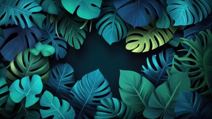 The holiday of Summer with colorful theme as palm trees background as texture frame background  