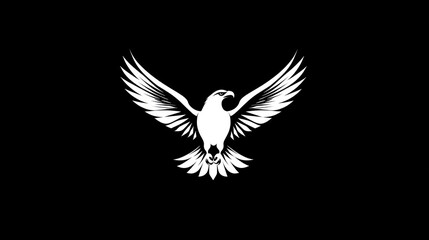 Powerful Falcon Soaring in Dark Sky; Graphic Design