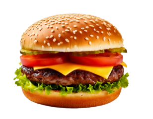 Cheeseburger on transparent background
