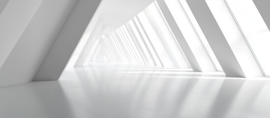 White Modern Corridor with Triangular Windows