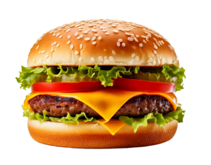 Cheeseburger on transparent background
