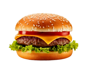 Cheeseburger on transparent background
