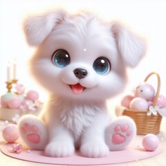 Obraz premium Weisser Hund mit blauen Augen