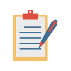 Stylized Clipboard and Pen Icon
