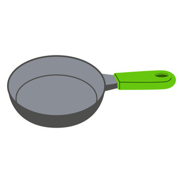 Frying Pan with a Vibrant Green Handle