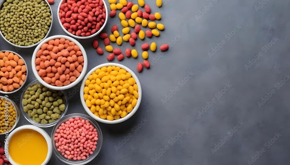 Aufkleber a diverse display of different colored beans arranged neatly to showcase their unique textures and n