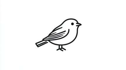 Fototapeta premium Simple black line drawing of a bird (3)
