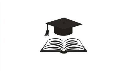 Graduation Cap and Open Book Icon