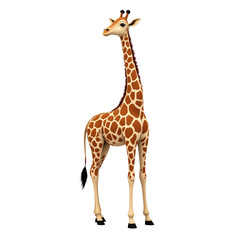 Obraz premium A cartoon giraffe standing tall and proud.
