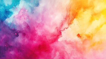 Fototapeta premium Vibrant rainbow watercolor splashes with soft textures, embodying fluid creativity and artistic expression. 