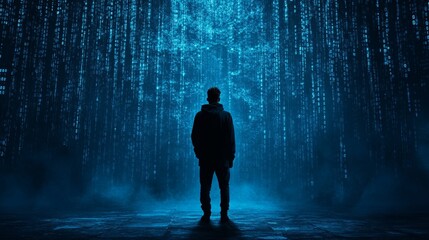 Exploring digital privacy concerns in a futuristic abstract setting for technology and data security concepts