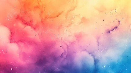 Obraz premium Vibrant rainbow watercolor splashes with soft textures, embodying fluid creativity and artistic expression. 