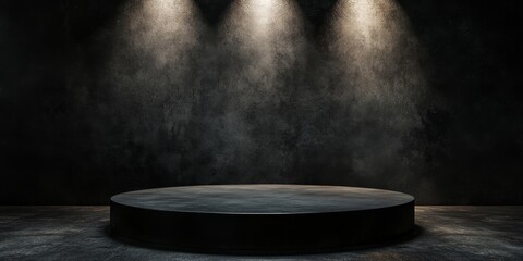 Dark Concrete Podium Stage Lighting