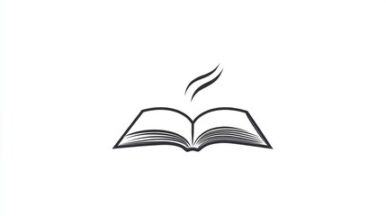 Open book icon, knowledge, learning, education, background, simple, logo, vector, graphic design