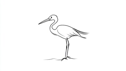 Side view of a stylized heron