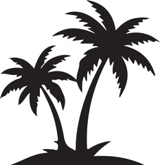 silhouette of palm tree art vector  silhouettes