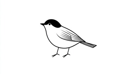 Obraz premium Simple black and white illustration of a bird