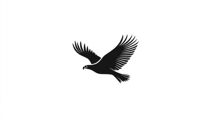 Obraz premium Silhouetted eagle in flight, graphic design, artistic
