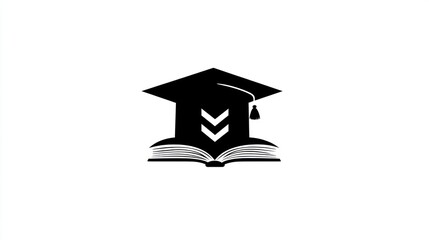 Education Logo, Graduation Cap, Open Book, Knowledge, Learning, Success, Academic, Online Course