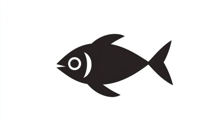 Obraz premium Simple black silhouette of a tuna fish