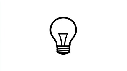 Simple black light bulb icon