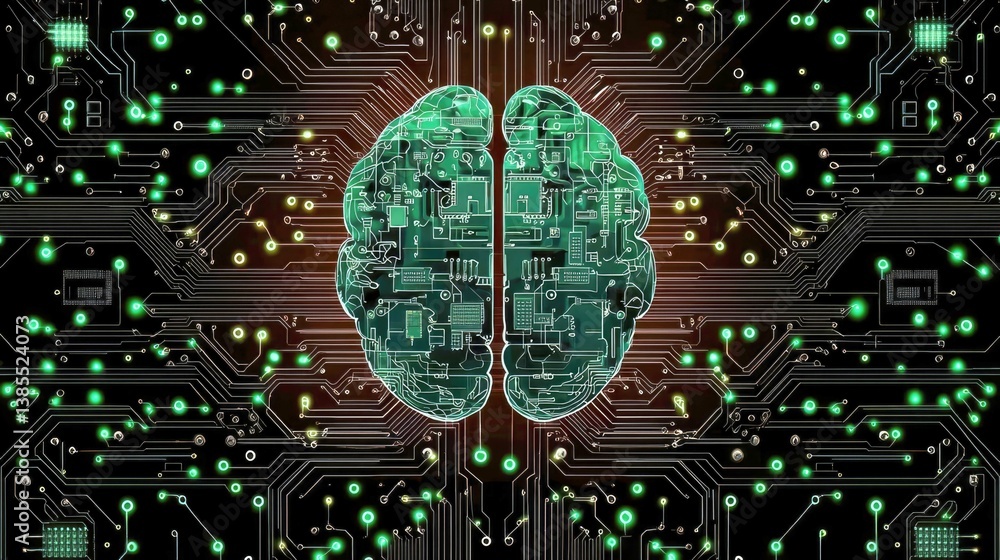 Poster artificial intelligence: brain circuitry, digital technology, and neural networks