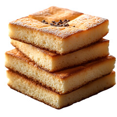 Fototapeta premium Cake rusks on a transparent background --s 750