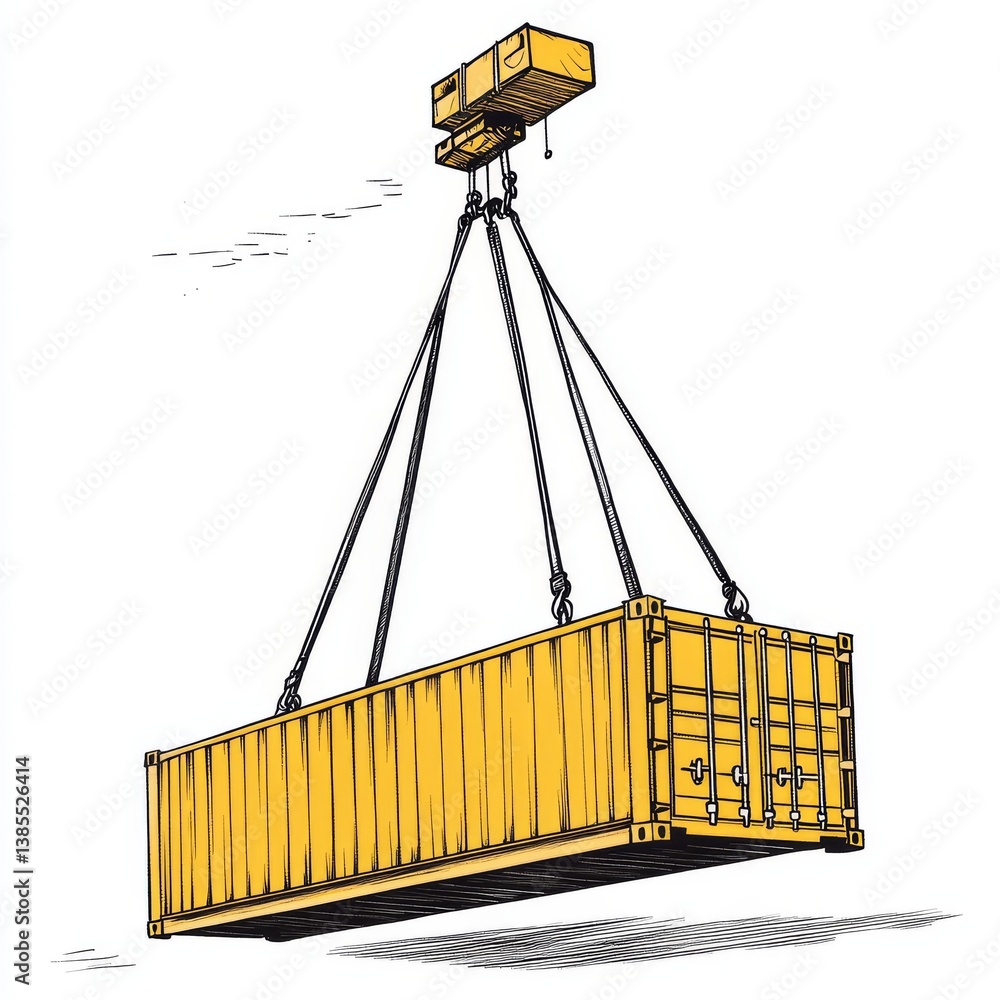Aufkleber single one line drawing crane lift container for moving the container. shipment and logistic concept