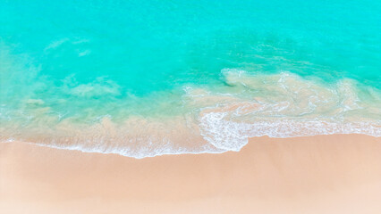 Exotic beach with aqua waves and soft white sand in sunny tropical paradise. summer background and summer holiday concept.