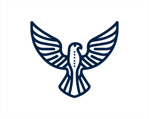 American Eagle Logo Design Icon. Silhouette Eagle Bird Vector Illustration. Black and White Eagle Bird Logo for T-Shirts and Branding.