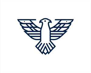 Eagle Bird Logo Design Icon Vector Illustration.