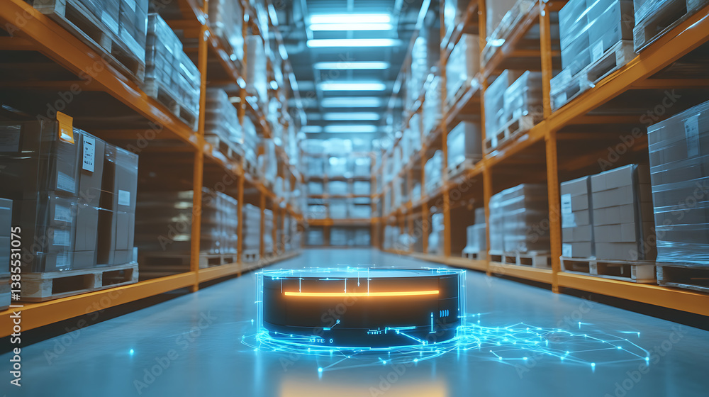 Poster an ai powered system automating warehouse operations by analyzing real time inventory and logistics 