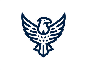 Eagle Bird Logo Design Icon Vector Illustration.