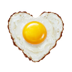 Heart Shape fried Egg isolated on white background
