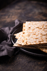 Traditional Jewish bread matzo for Passover