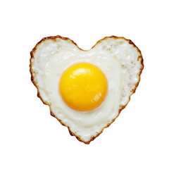 Heart Shape fried Egg isolated on white background