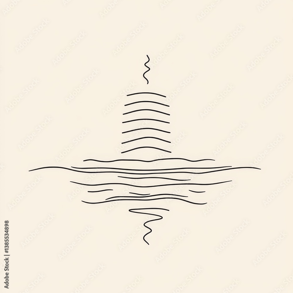 Poster single one line drawing sos notification warning. sos concept. continuous line draw design graphic v