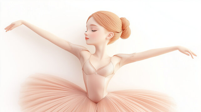 Dreamy ballerina girl indulged in her dancing move. International dance day, performance art concept - Powered by Adobe