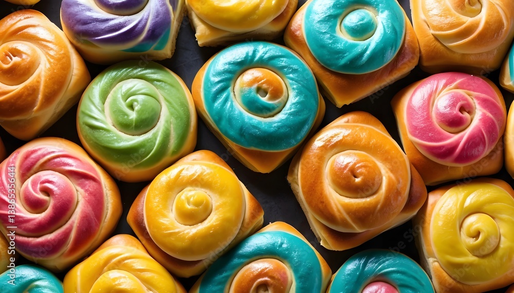 Aufkleber colorful display of assorted donuts featuring an array of icing and sprinkles for a fun and sweet tr