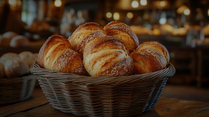 Freshly baked rolls in a basket (1)