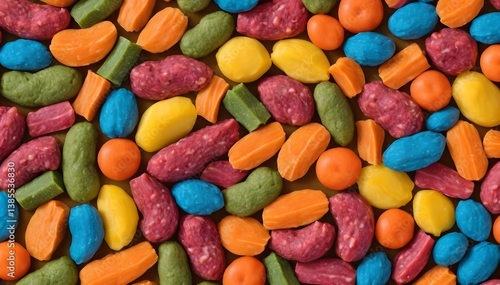 Aufkleber a pile of colorful candy in various shapes and sizes creating a sweet and tempting display for any c