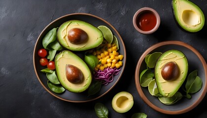 Vibrant bowl filled with fresh avocado and assorted fruits creating a healthy and colorful fruit salad