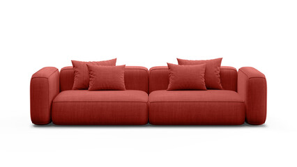 Sofa on transparent background with shadow. Furniture for the modern interior, web design, and presentation.