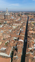 Obraz premium Aerial view of the Cathedral of Pavia. Lombardia, Italy