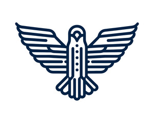 Eagle Logo Design Icon. Silhouette Eagle Bird Vector Illustration.